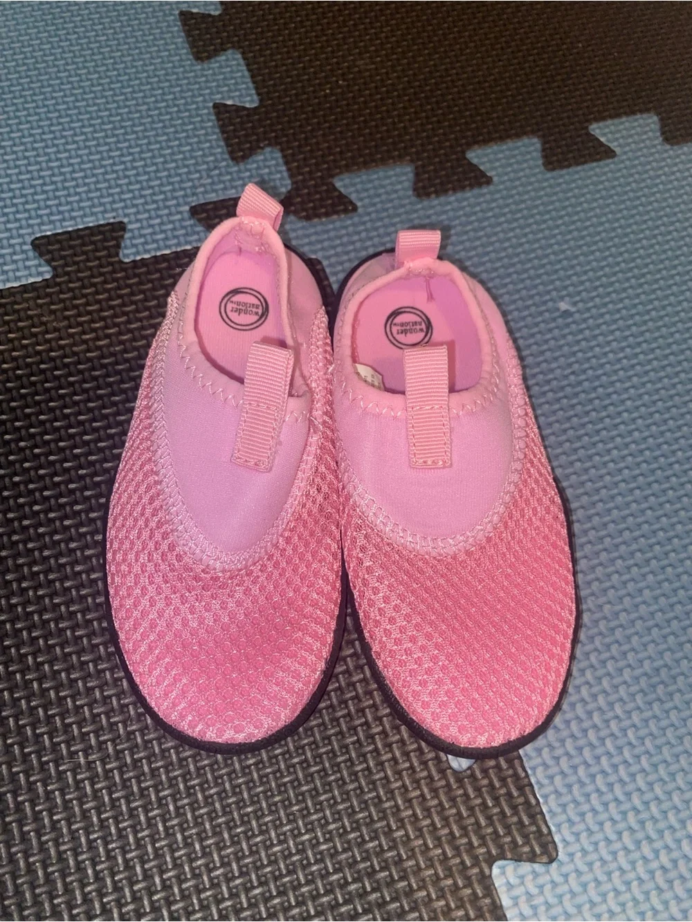 Wonder Nation Pink Mesh Slip-On Kids Water Shoes